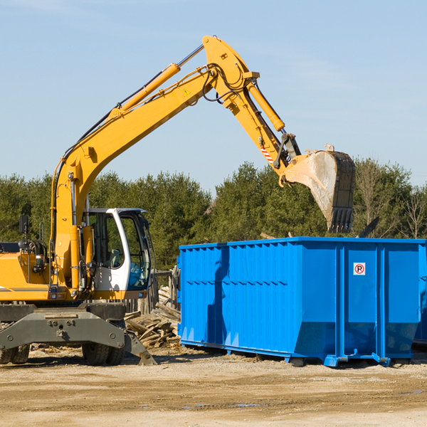 what size residential dumpster rentals are available in Porterville MS